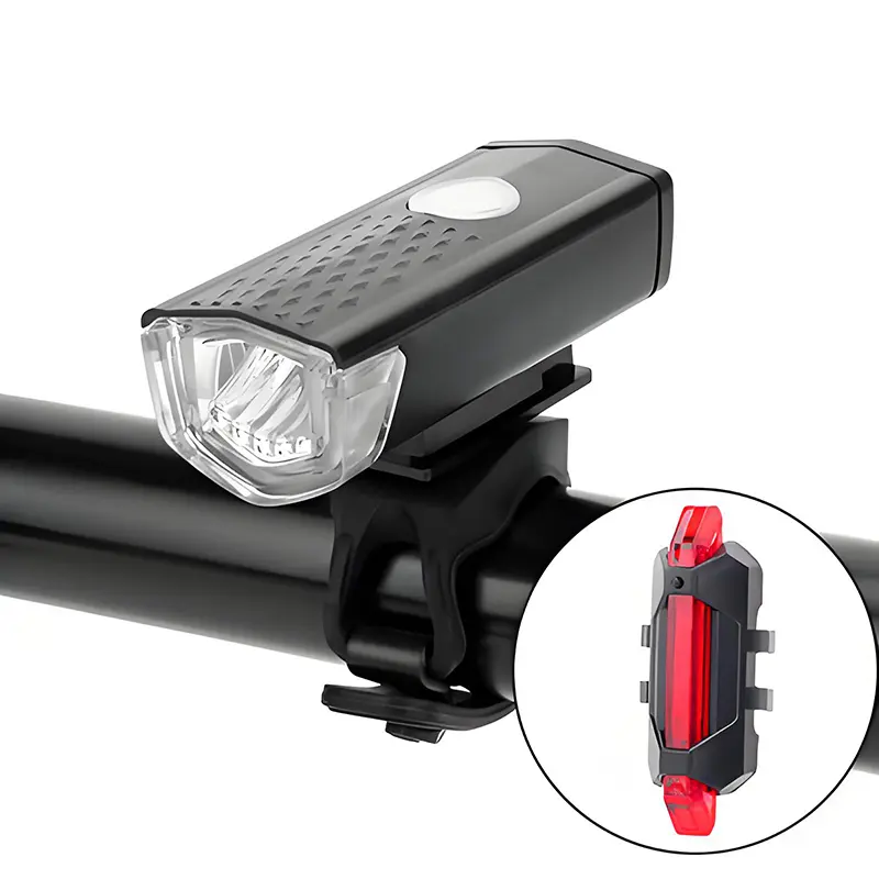 ست چراغ جلو و عقب شارژی دوچرخه مدل DC-2218