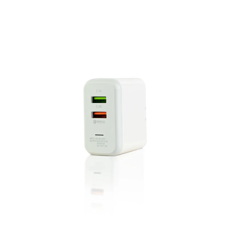 شارژر خانگی سریع تیپ سی جی بی کیو دو پورت مدل F-2USB