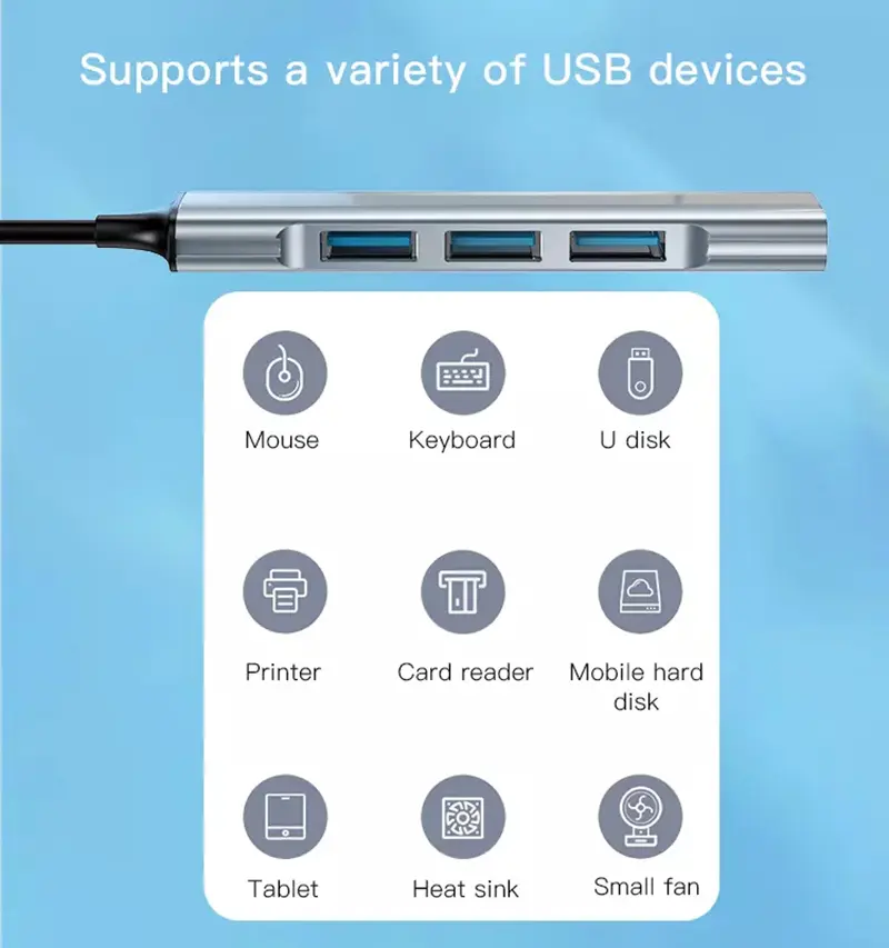 هاب 4 پورت یسیدو Yesido HB18 4-in-1 HuB Adapter 4 هاب 4 پورت یسیدو Yesido HB18 4-in-1 HuB Adapter
