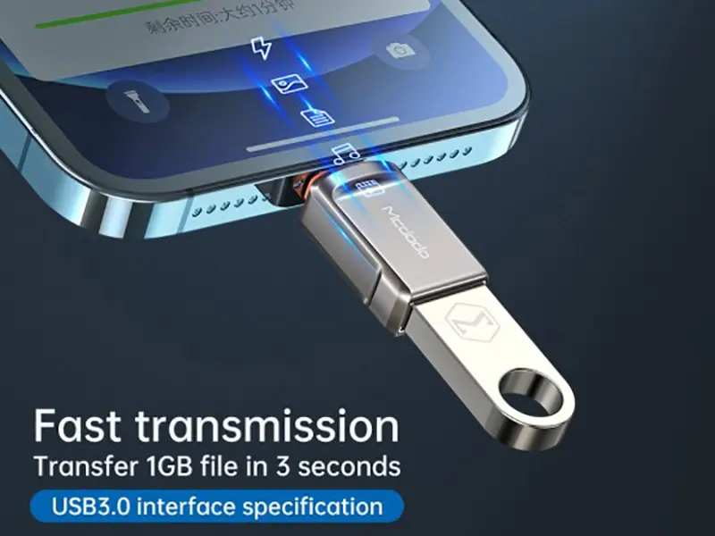مبدل USB_A 3.0 به لایتنینگ مک دودو مدل OT-8600 12 مبدل USB_A 3.0 به لایتنینگ مک دودو مدل OT-8600