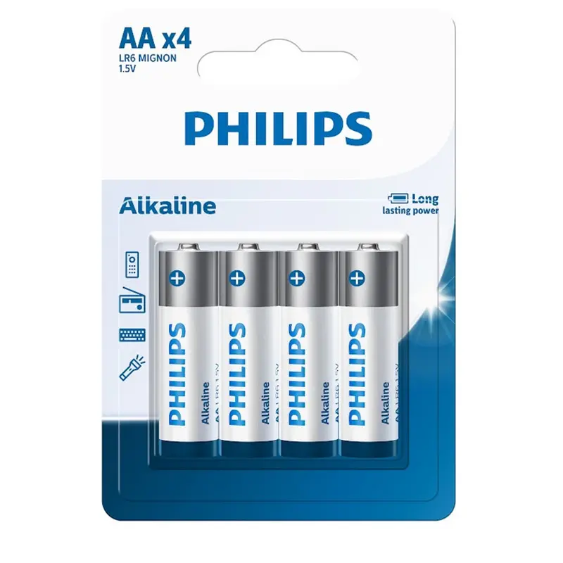 باتری فیلیپس Alkaline AA LR6A4B/40 بسته 4 عددی