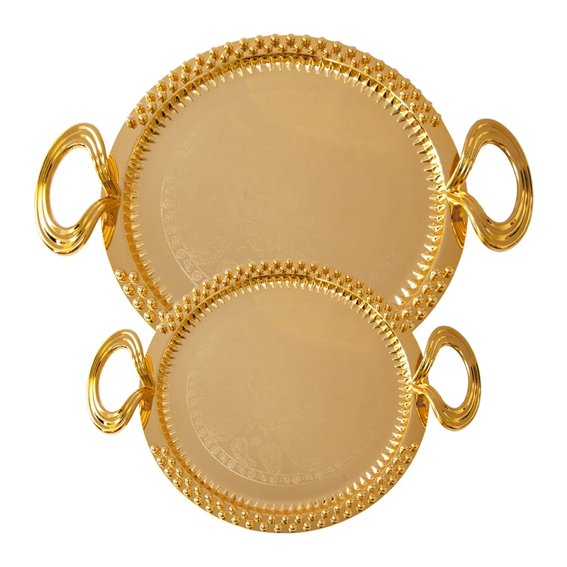 سینی 2 عددی رومانتیک هوم رنگ طلایی