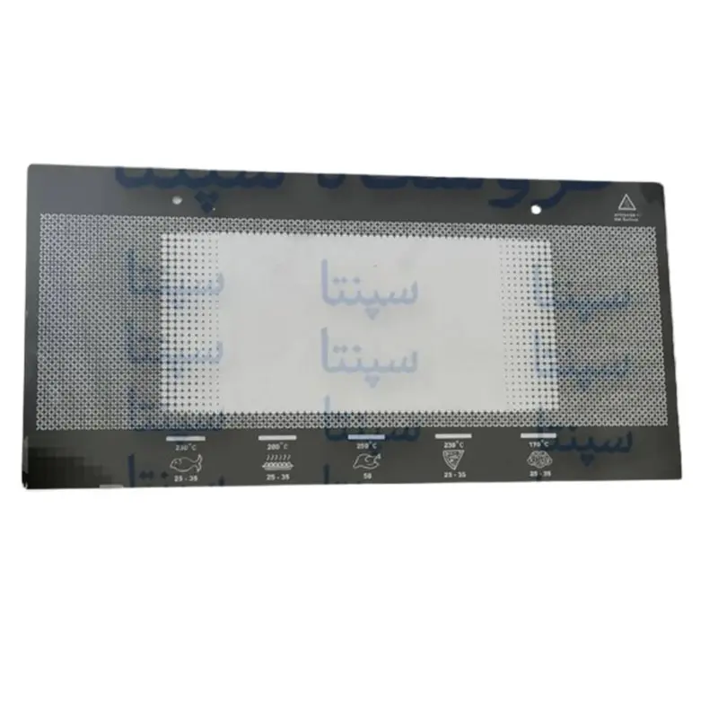 شیشه توستر طول 485 و عرض 232 میلی متر