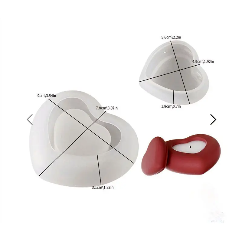 قالب سیلیکونی ظرف درب دار طرح قلب